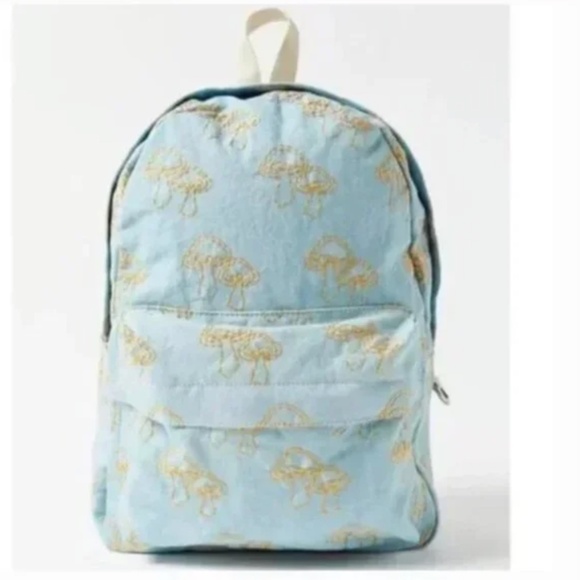 ⭐️ UO Embroidered Mushroom Plant Boho Peasant Deco College Chic Icon Backpack - Picture 5 of 5
